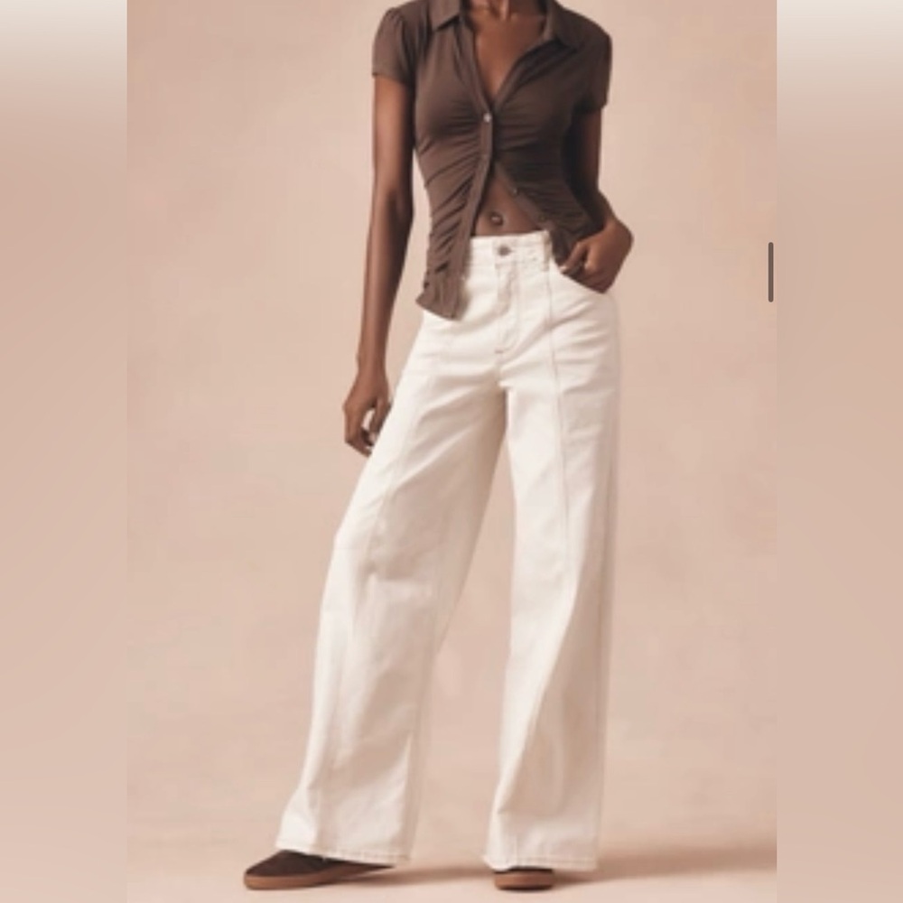 MAEVE Anthropologie Delaney Clean-Seam High Rise Wide Leg Jean